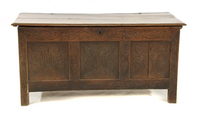 Lot 719 - An 18th century oak coffer