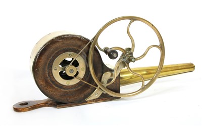 Lot 225 - A set of oak and brass mechanical bellows