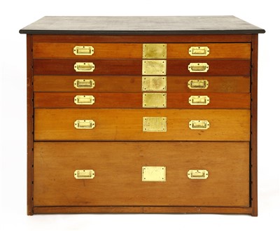 Lot 494 - A set of six mahogany drawers