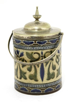 Lot 13 - A stoneware biscuit barrel