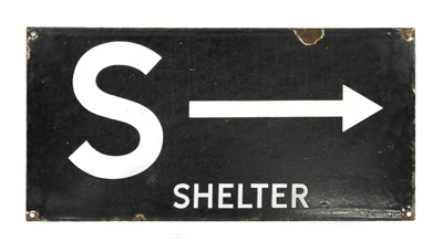Lot 171 - A World War Two double sided air shelter enamel sign