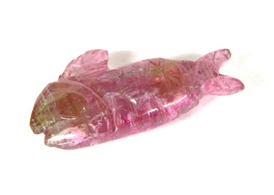 Lot 28 - A carved pink tourmaline fish