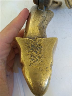 Lot 415 - A gilt bronze dolphin door knocker