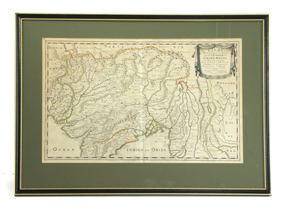 Lot 463 - A 17th century hand coloured map of India