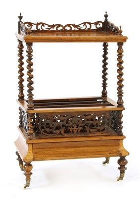 Lot 529A - A Victorian walnut Canterbury whatnot