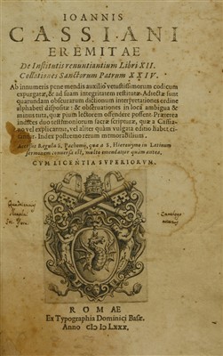 Lot 259 - Ioannis Cassiani Eremitae de institutis renunciantium Libri XII..