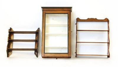 Lot 527 - A 19th century rosewood hanging display cabinet