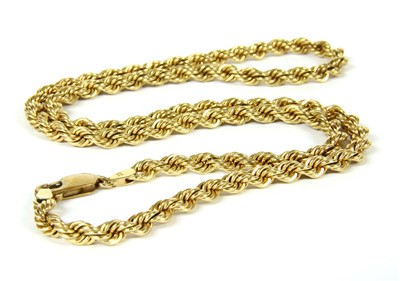 Lot 11 - A 9ct gold rope chain