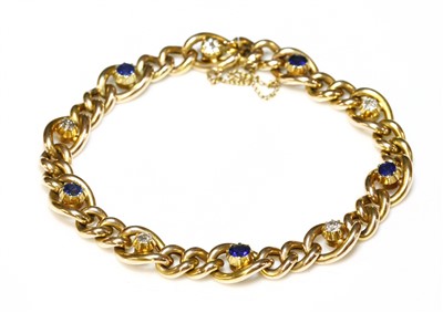 Lot 71 - A late Victorian sapphire and diamond bracelet