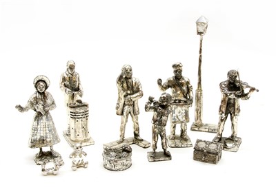 Lot 101 - A collection of silvered figures