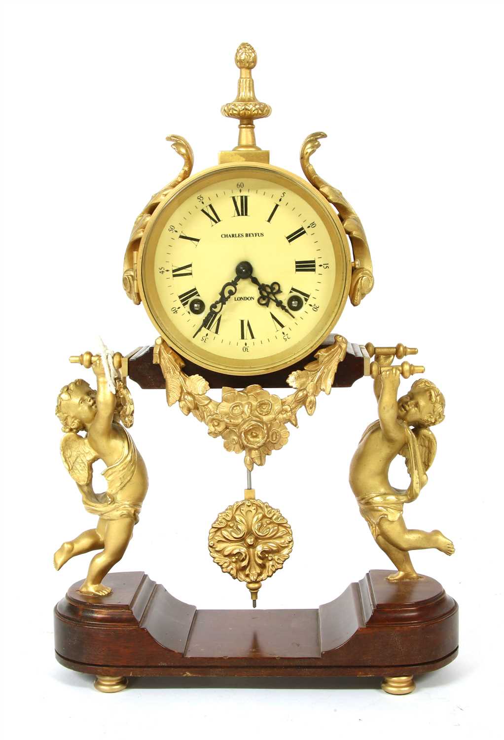 Lot 219 - A 20th century Charles Beyfus of London portico clock