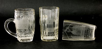 Lot 204 - Three German engraved souvenir glasses (3)