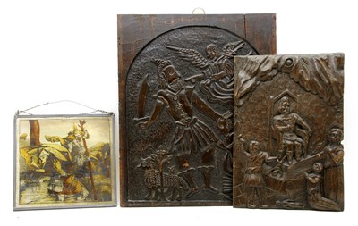 Lot 434 - Two early carved oak panels