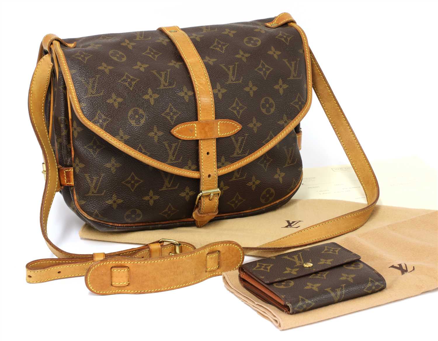 Louis Vuitton Saumur Shoulder Bag 35 Brown Canvas for sale online