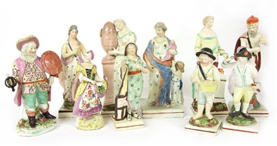 Lot 295 - A collection of 19th century pearlware figures