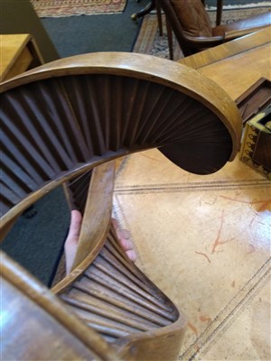 Lot 35 - A beech architectural model of a double spiral staircase