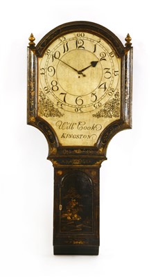 Lot 342 - A lacquered and gilt chinoiserie tavern clock