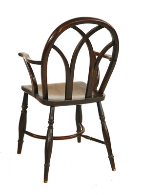 Lot 321 - A yew and elm Gothic-type Windsor chair