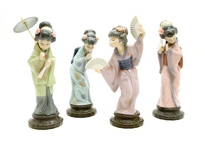 Lot 320 - Four Lladro Japanese figures