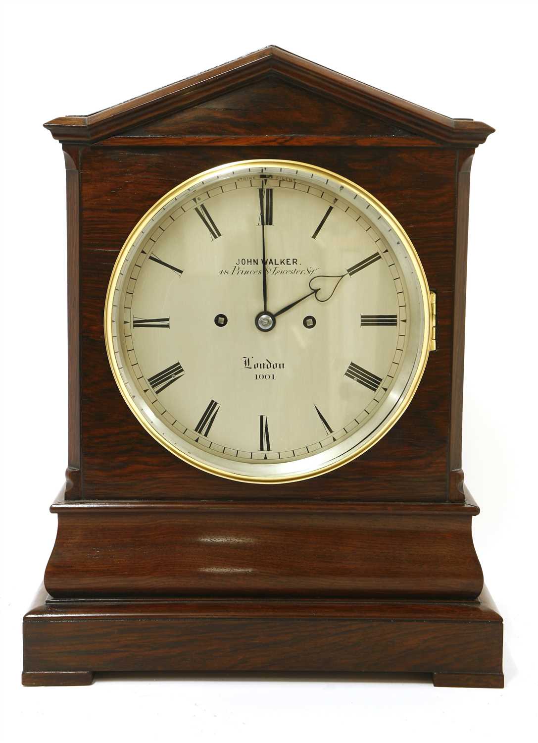 Lot 379 - A rosewood bracket clock