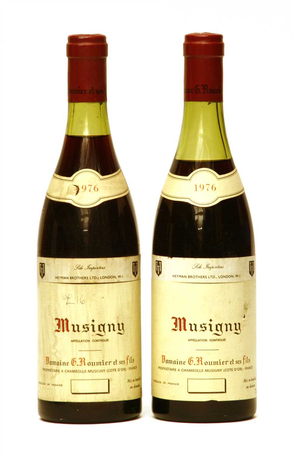 Lot 238 - Domaine G. Roumier, Musigny, 1976, two bottles