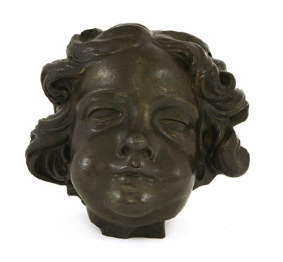 Lot 209 - A cast spelter and bronzed head of a Florentine-style boy