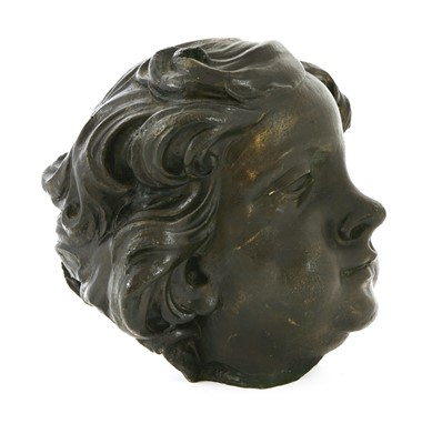 Lot 209 - A cast spelter and bronzed head of a Florentine-style boy