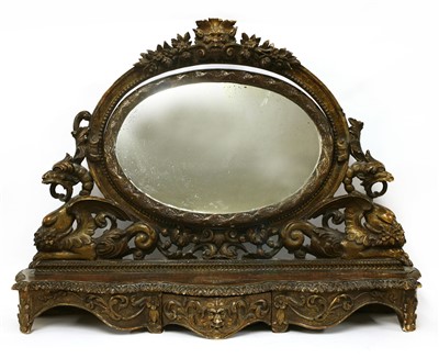 Lot 790 - An Italian carved giltwood and gesso dressing table mirror