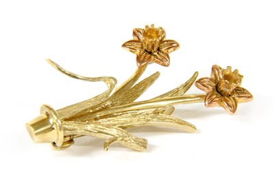 Lot 64 - A Clogau Welsh gold 9ct daffodil brooch