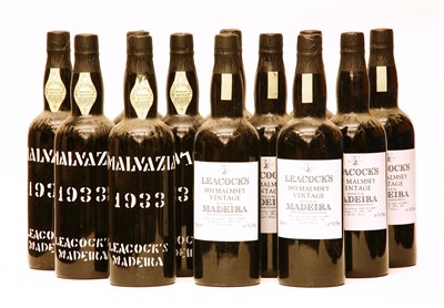 Lot 77 - Leacock's, 1933 Malmsey Vintage Madeira, Malvazia, bottled in 1986, twelve bottles