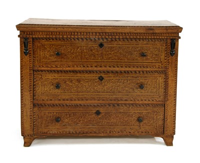 Lot 825 - A Northern European scumbled pine commode chest