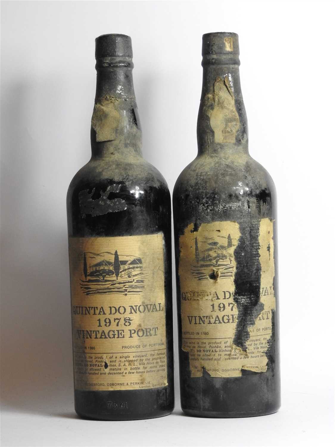 Lot 62 - Quinta do Noval, 1978, one bottle and 197?, one bottle (very damaged label), two bottles in total