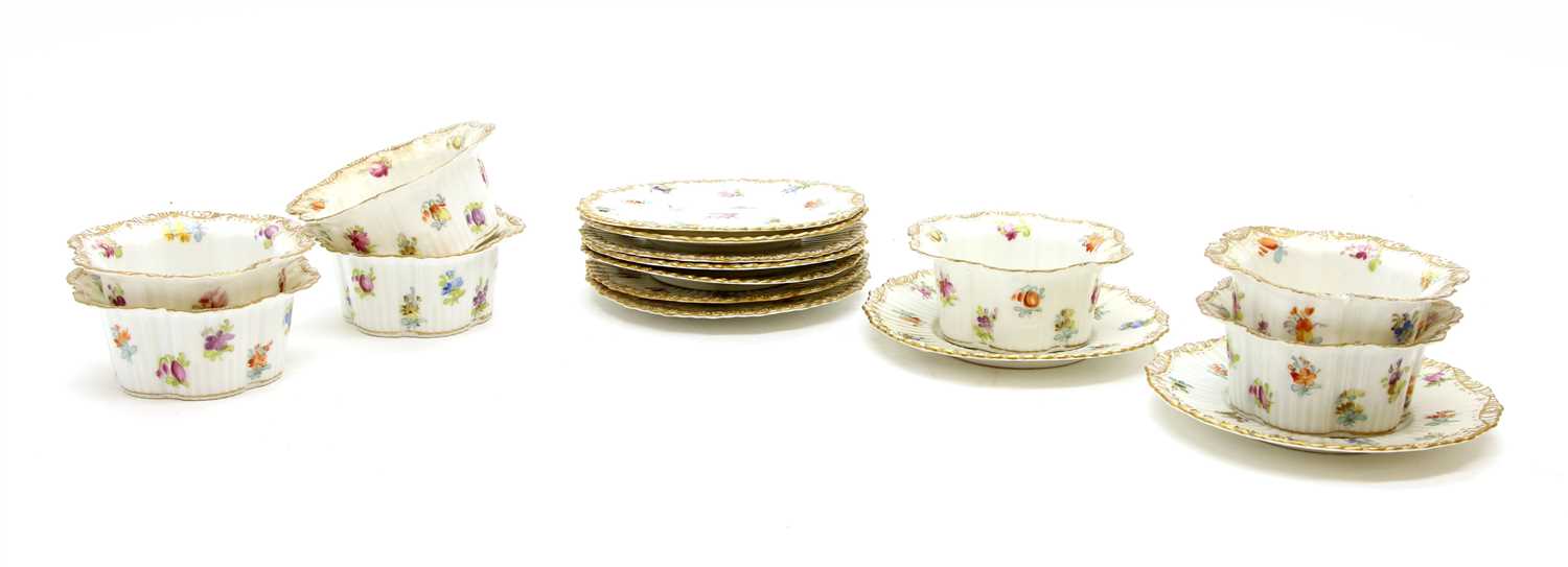 Lot 206 - A quantity of Dresden dishes and saucers