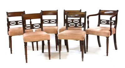 Lot 377 - A set of six Regency mahogany dining chairs