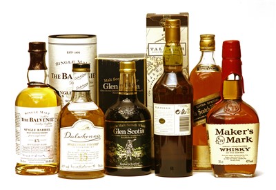Lot 93 - Assorted whisky to include: The Balvenie; Dalwhinnie; and four others, six bottles in total