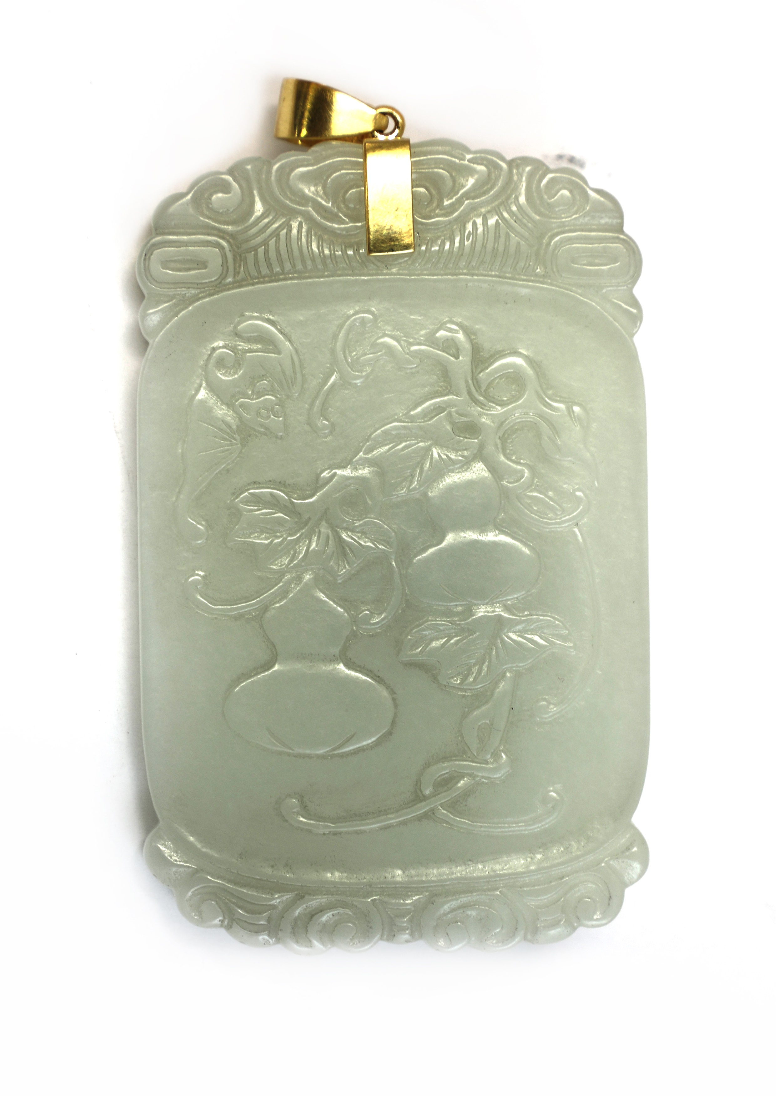 Lot 313 - A Chinese jade pendant,
