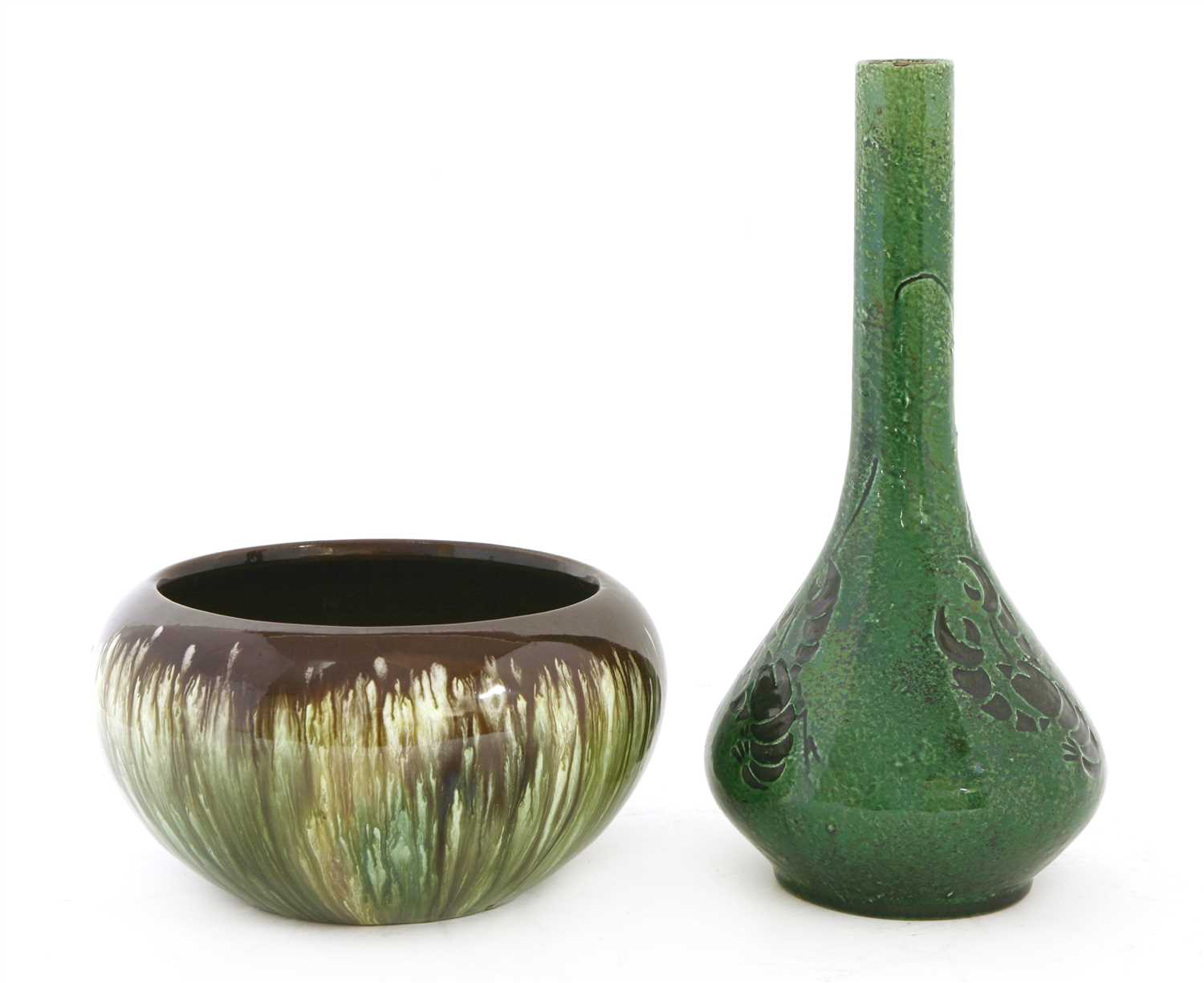 Lot 2 - A green pottery vase