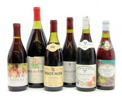 Lot 497 - Miscellaneous wines, ale and liquer to include: assorted Beaujolais