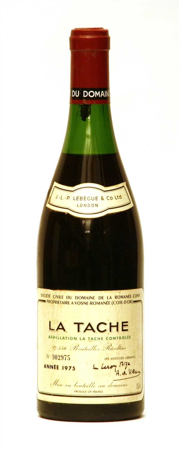 Lot 161 - Domaine de Romanée-Conti, La Tache, No. 002975, 1975, one bottle