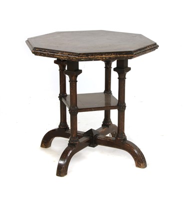Lot 361 - An octagonal oak parquetry top low table