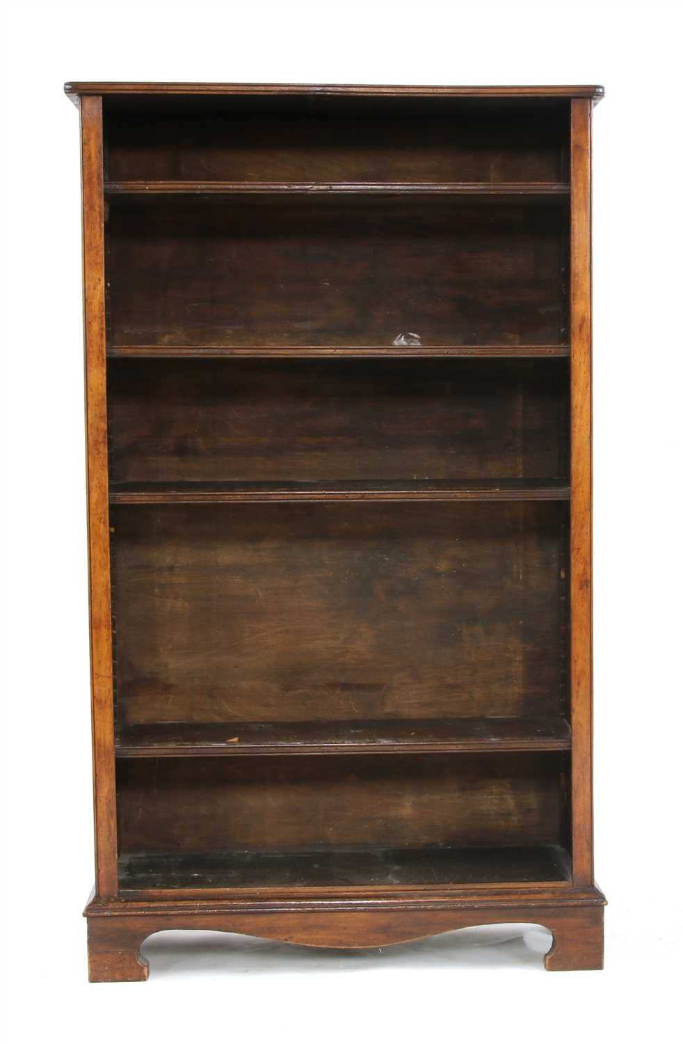 Lot 676 - A walnut open bookcase