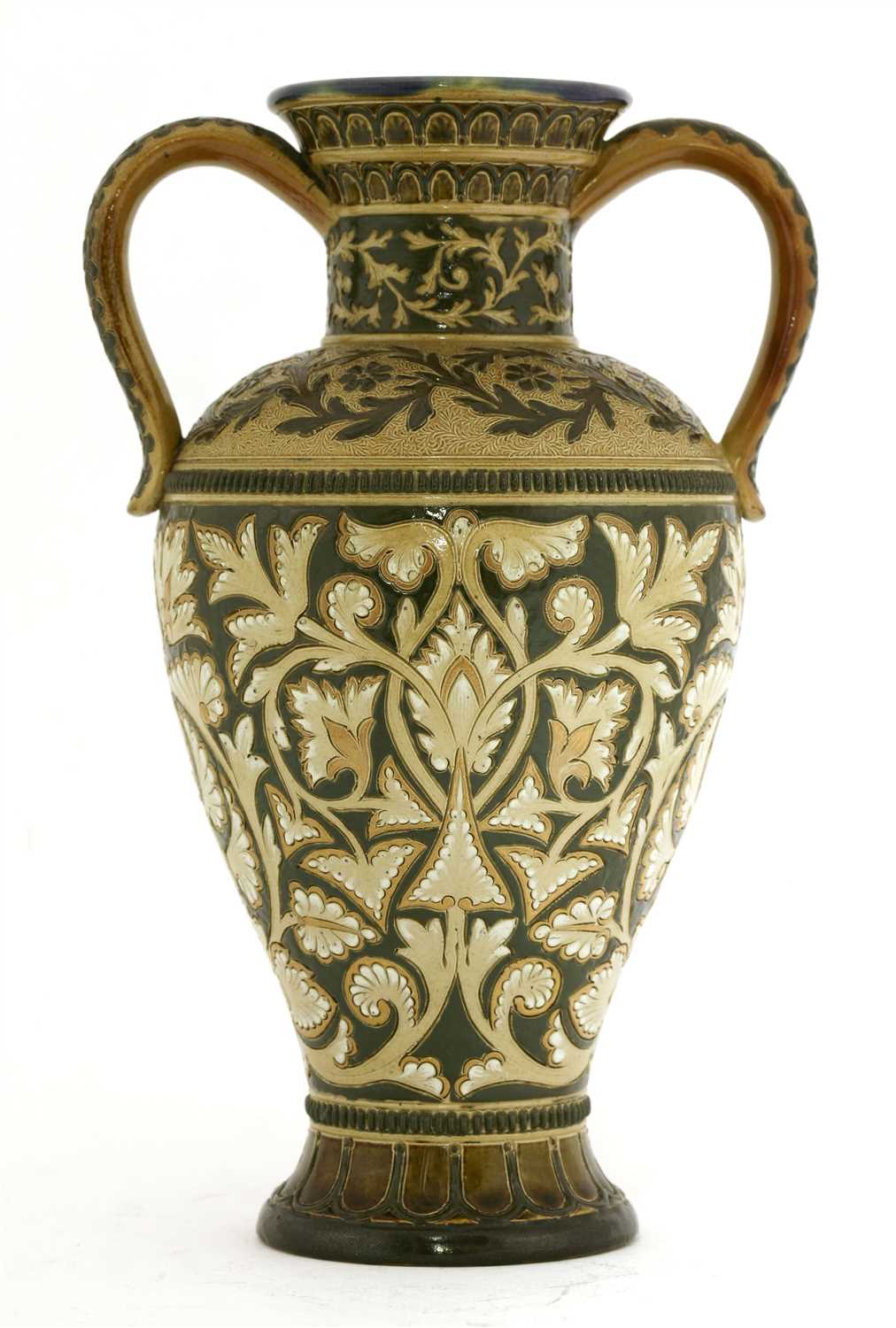 Lot 59 - A Doulton Lambeth stoneware twin-handled vase