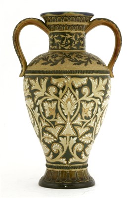 Lot 59 - A Doulton Lambeth stoneware twin-handled vase