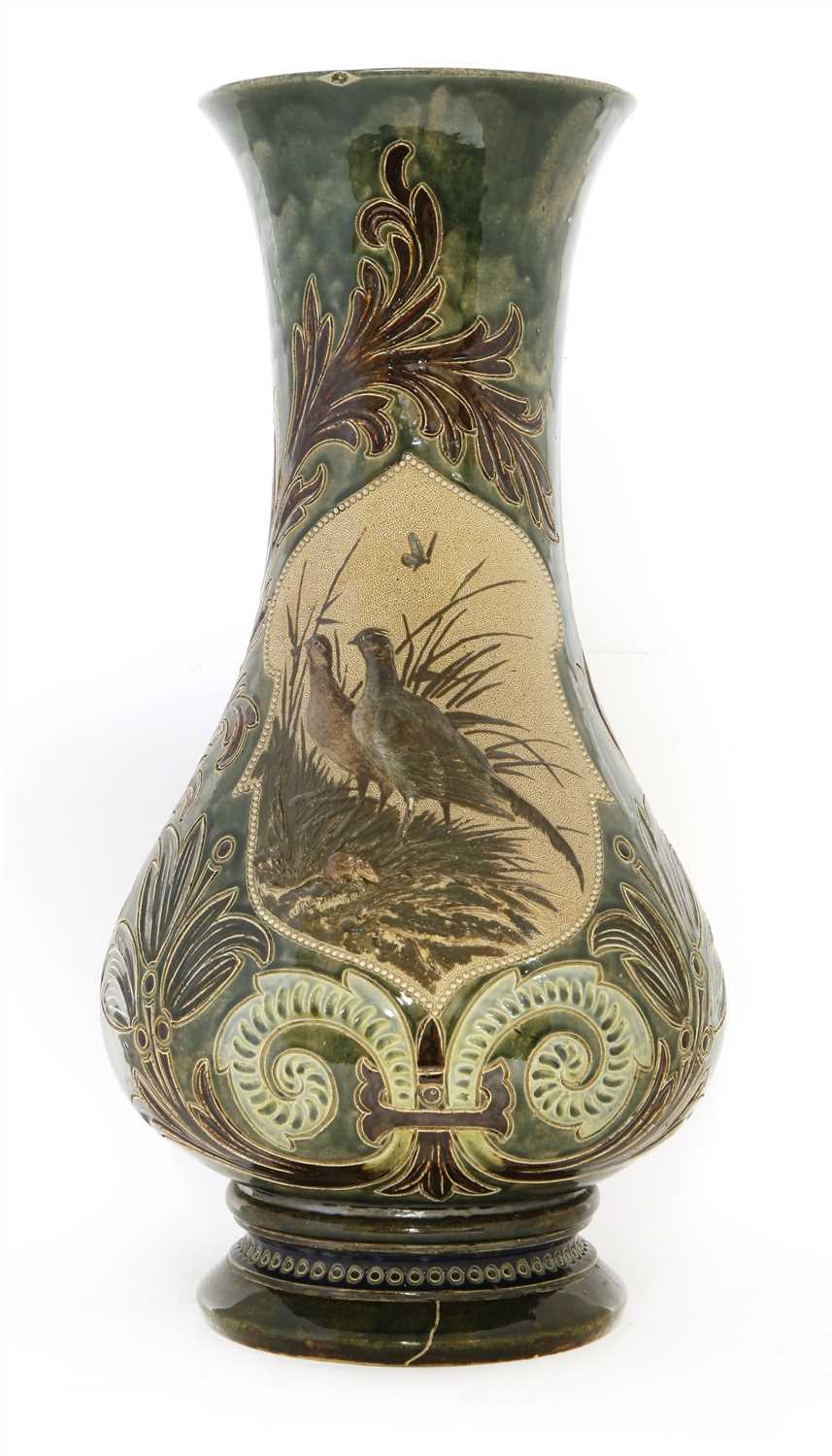 Lot 56 - A monumental Doulton Lambeth stoneware vase
