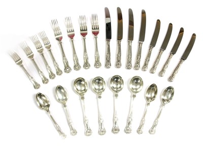 Lot 58 - An eight setting canteen of silver cutlery