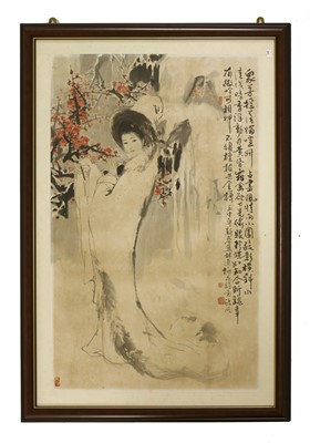 Lot 310 - A Chinese gouache painting