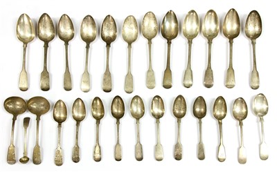 Lot 73 - A quantity of Georgian and later silver flatware