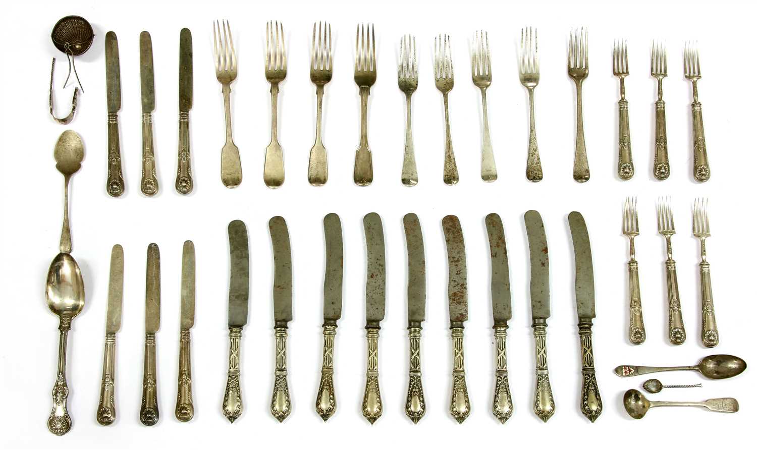 Lot 62 - A collection of Georgian and later silver flatware