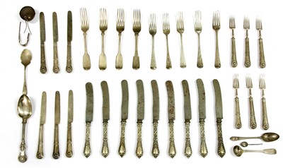 Lot 62 - A collection of Georgian and later silver flatware