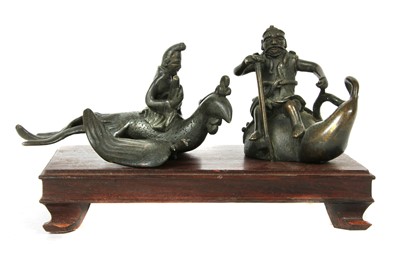 Lot 1109 - Two Chinese bronze figures